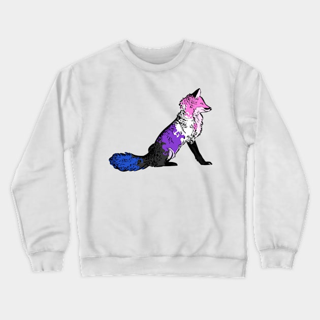 Genderfluid Pride Fox Crewneck Sweatshirt by LivianPearl